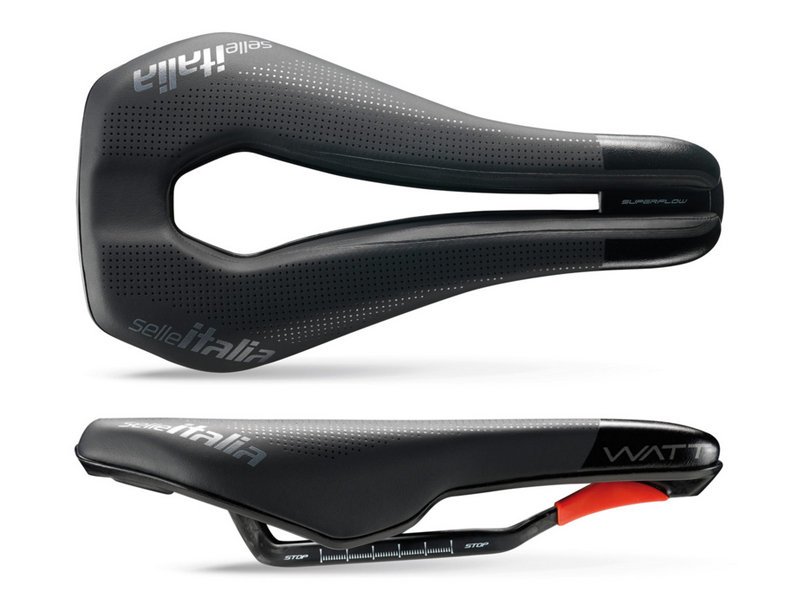 Selle Italia, Siodło rowerowe, WATT SUPERFLOW KIT CARBONIO, czarny