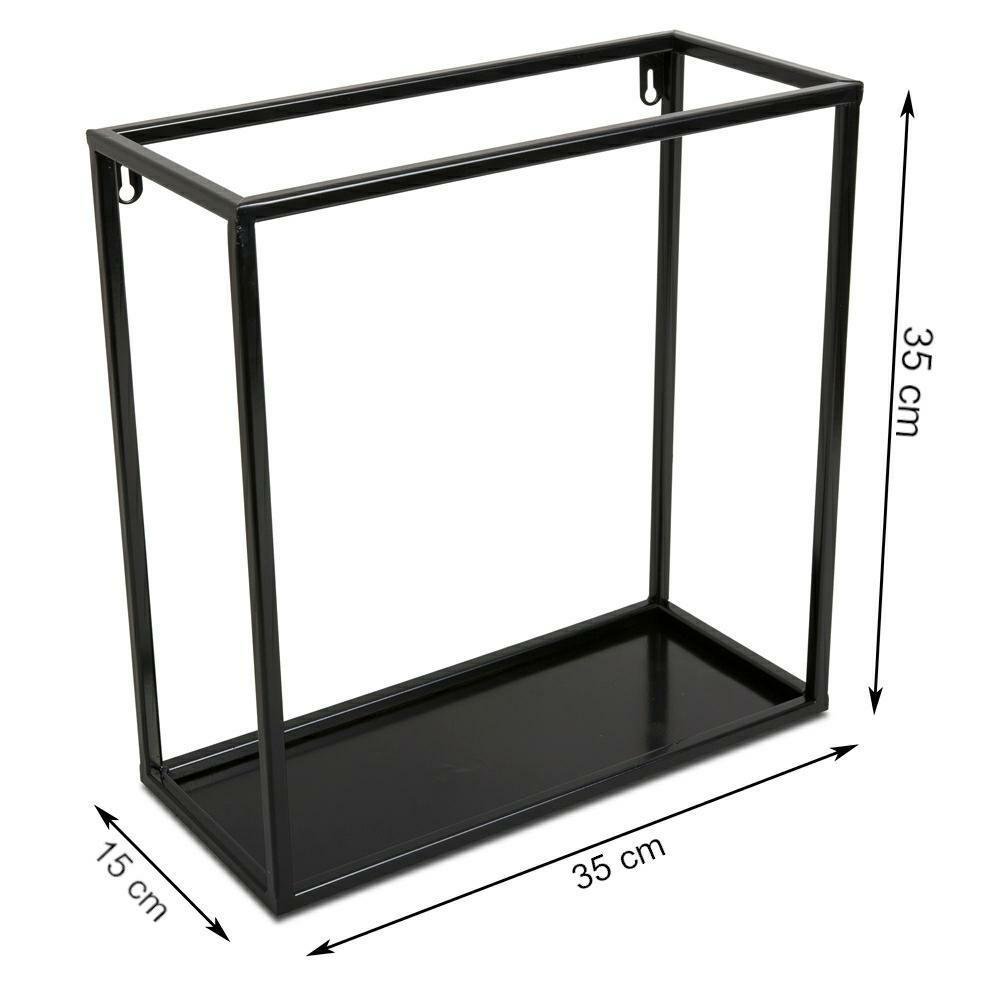 Półka wisząca ścienna metal czarna 35 cm 10-1581/35/