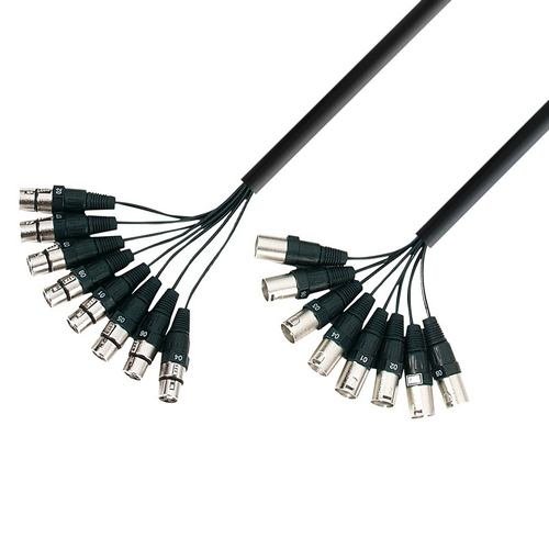 K3 L8 MF 0300, Kabel Multicore 8 x XLR męskie – 8 x XLR żeńskie, 3m