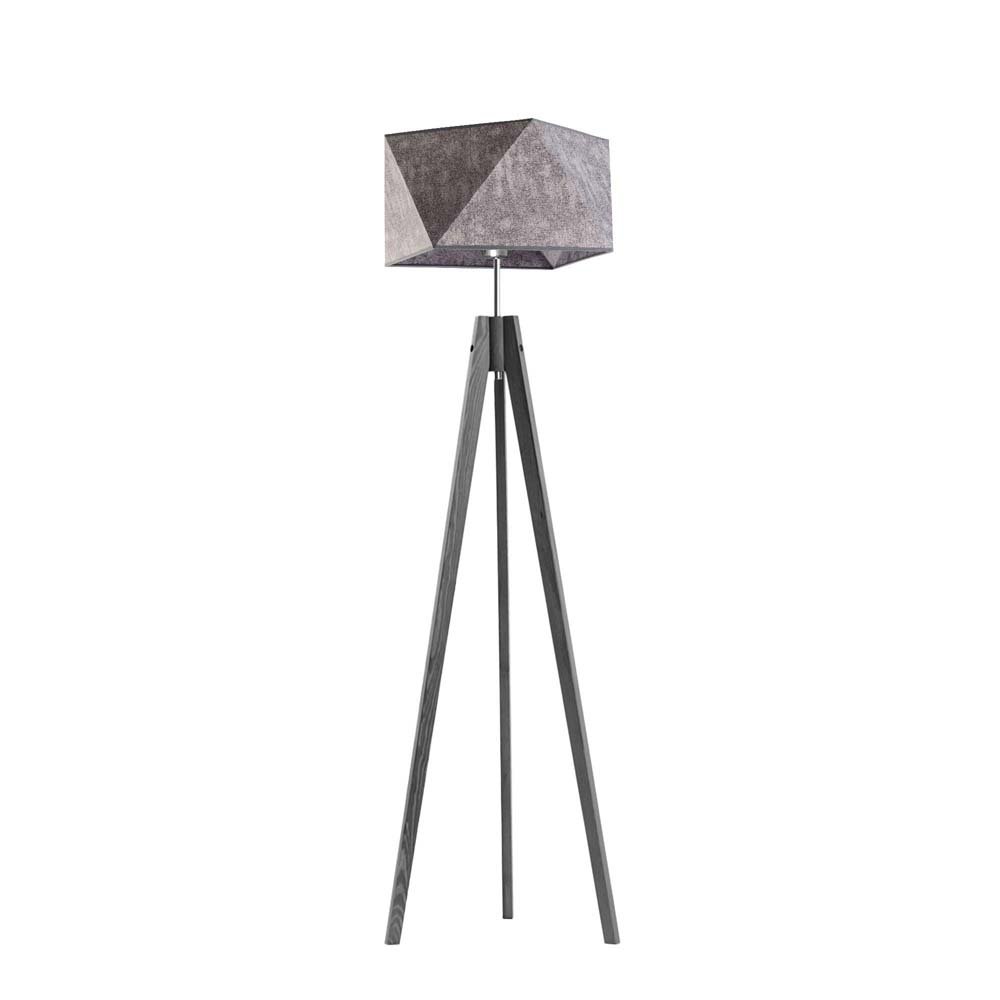 Lysne Lampa podłogowa LAGOS stelaż heban abażur szary melanż tzw beton 88890050
