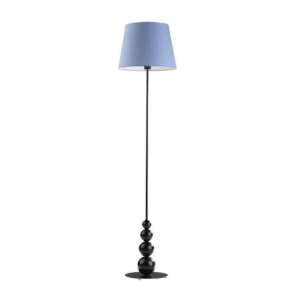 Lysne Lampa podłogowa LIZBONA abażur niebieski stelaż czarny 1741009