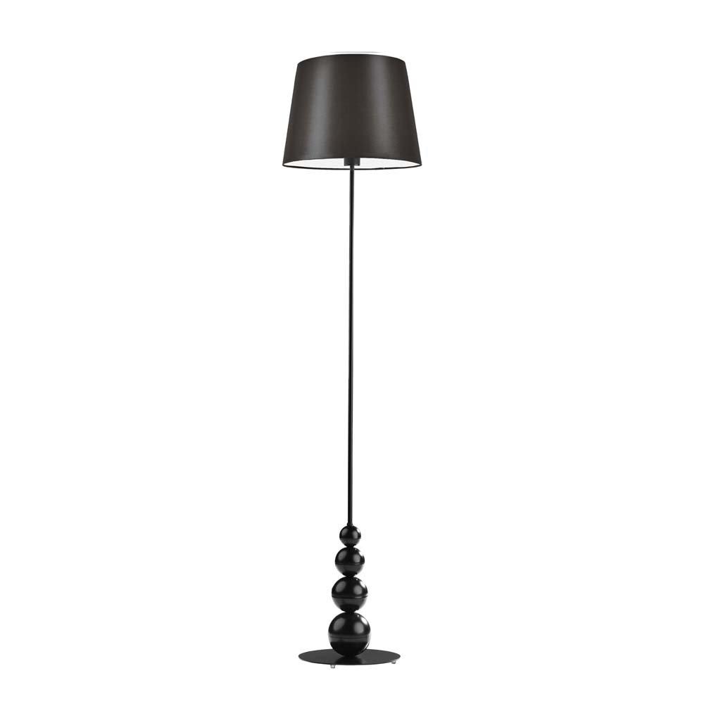 Lysne Lampa podłogowa LIZBONA abażur brązowy stelaż czarny 1741002