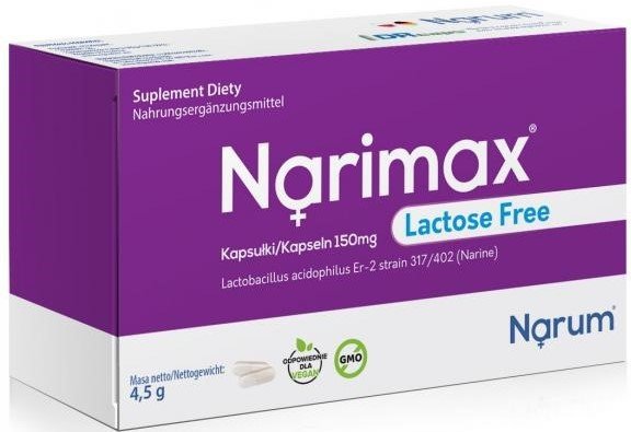 Narine Probiotyk Narine Narimax Lactose Free kapsułki 150mg 30szt.