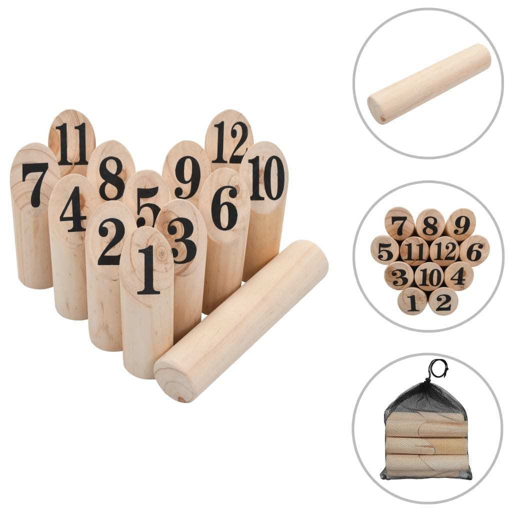 Lumarko Gra plenerowa Kubb numeryczny, wykonana z drewna