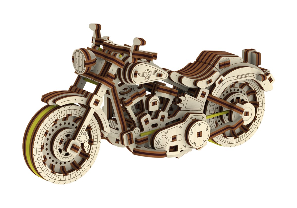 Wooden City Motocykl Cruiser V-Twin Model 3D
