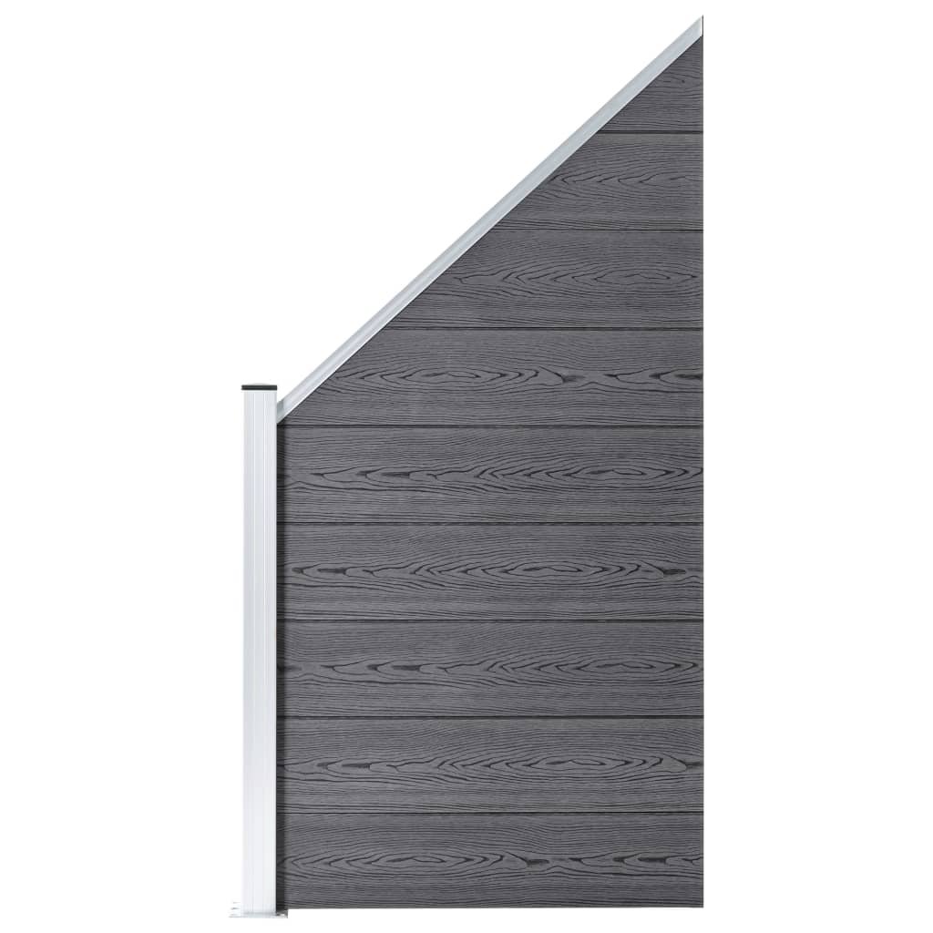 vidaxl Panel ogrodzeniowy WPC 90 x (100-180) cm, szary 49071