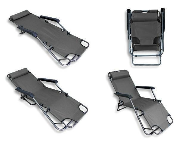 APTEL Leżak plażowy szary box AG219D