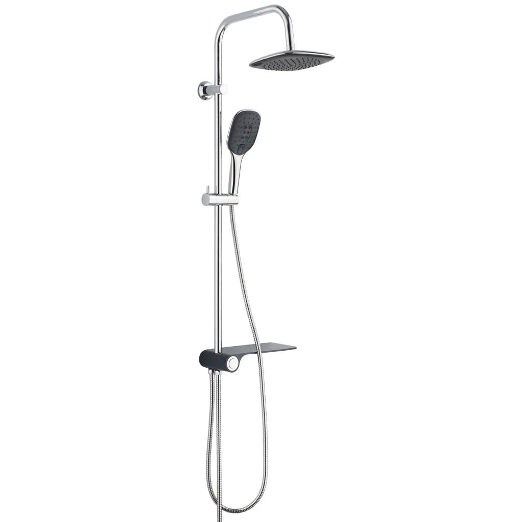 SCHÜTTE Zestaw prysznicowy AQUASTAR z półką, antracytowo-chromowy
