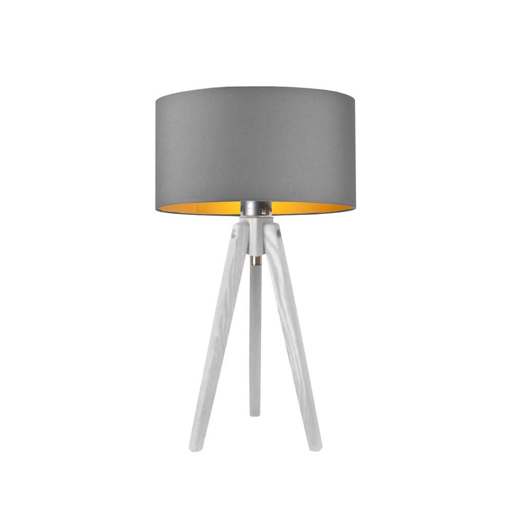 LYSNE, lampka nocna SABA GOLD, szary stalowy ze złotym wnętrzem