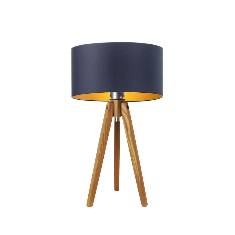 LYSNE, lampka nocna SABA GOLD, granatowy ze złotym wnętrzem