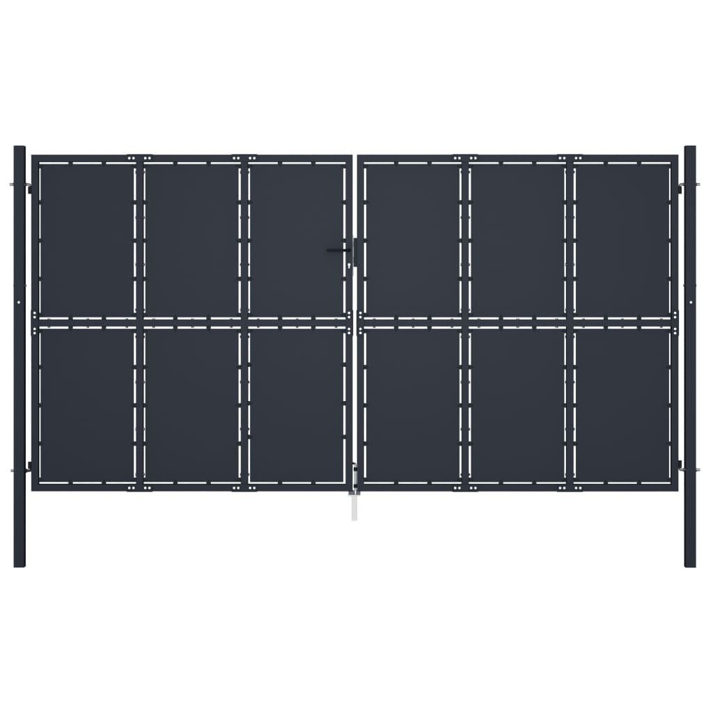 vidaXL Lumarko Brama ogrodzeniowa, stal, 400 x 175 cm, antracytowa! 144533