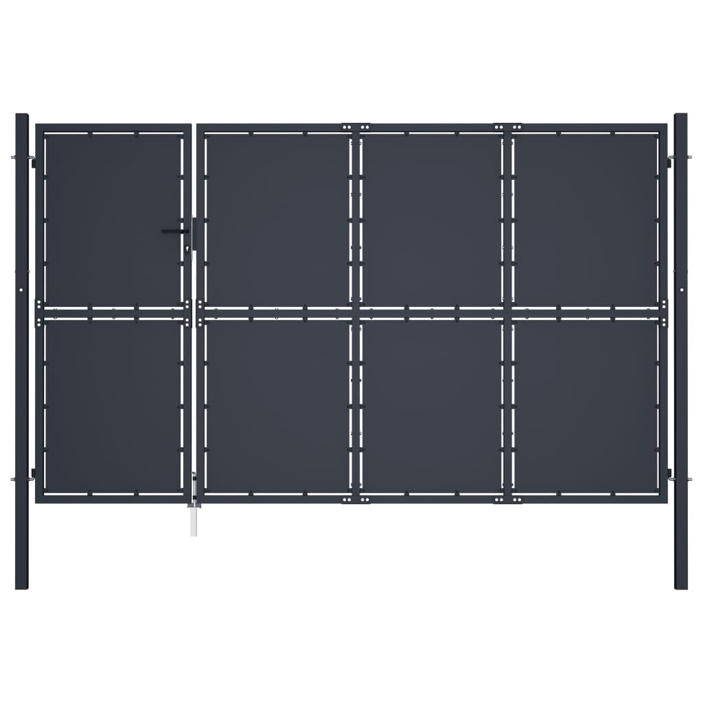 vidaXL Lumarko Brama ogrodzeniowa, stalowa, 350 x 150 cm, antracytowa! 144538