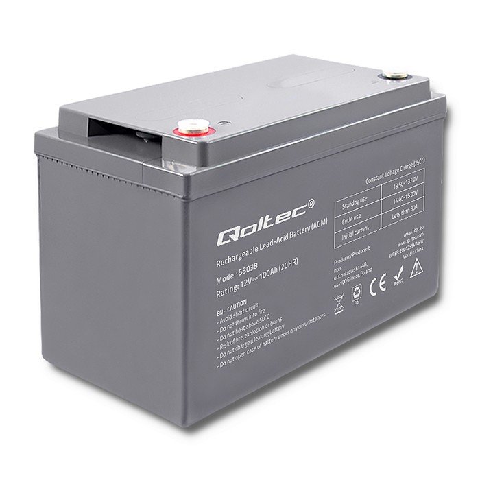 Qoltec Qoltec Qoltec Akumulator AGM | 12V | 100Ah | max.30A (53038)