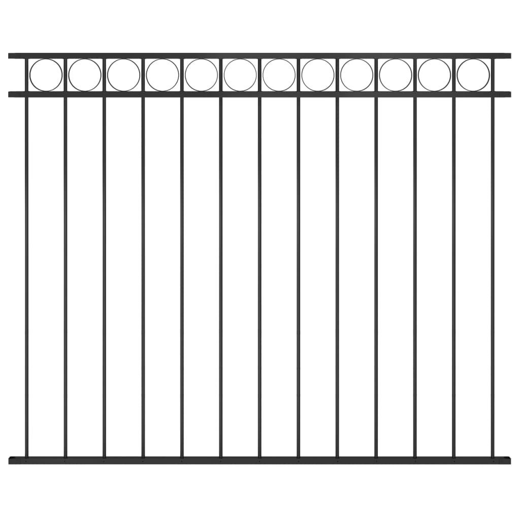 Panel ogrodzeniowy, stalowy, 1,7 x 1,5 m, czarny