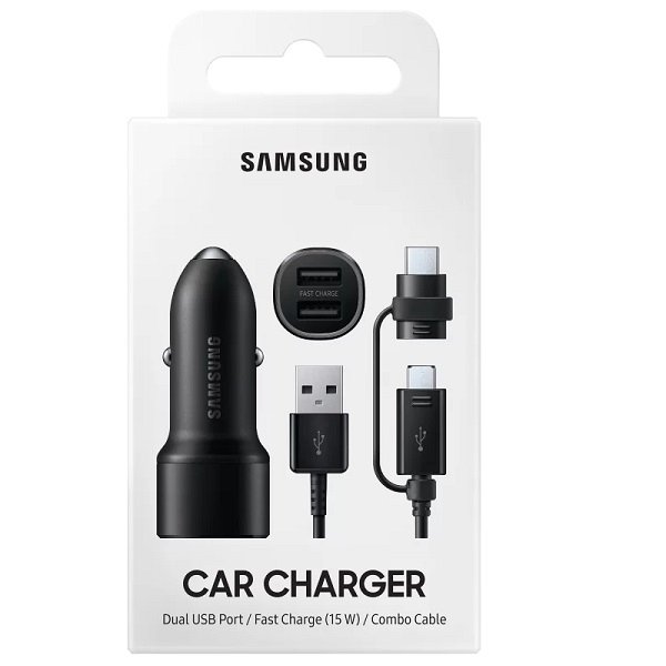 Samsung Zasilacz samochodowy EP-L1100 2x USB s funkcí rychlonabíjení 15W EP-L1100WBEGEU) Czarny