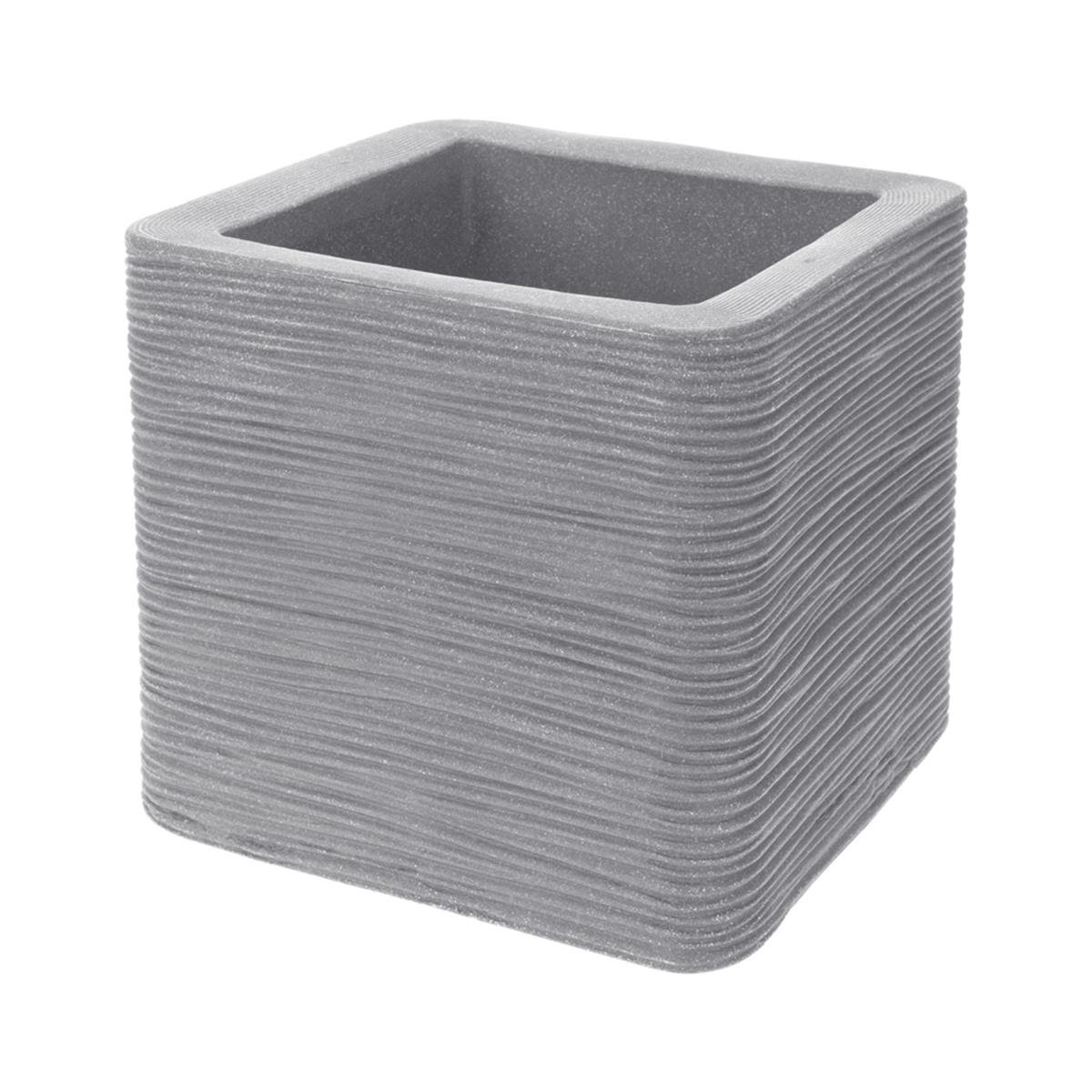 ProGarden Donica Ribbed kwadrat szara 40x40x34 cm DD.11715