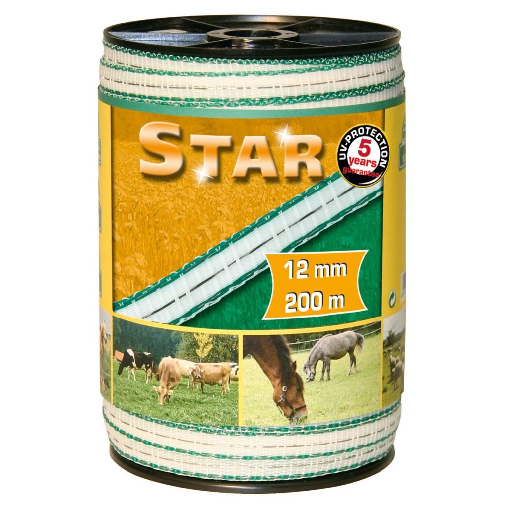 Kerbl Elektryczna taśma ogrodzeniowa Star PE, 200 m / 12 mm Kerbl