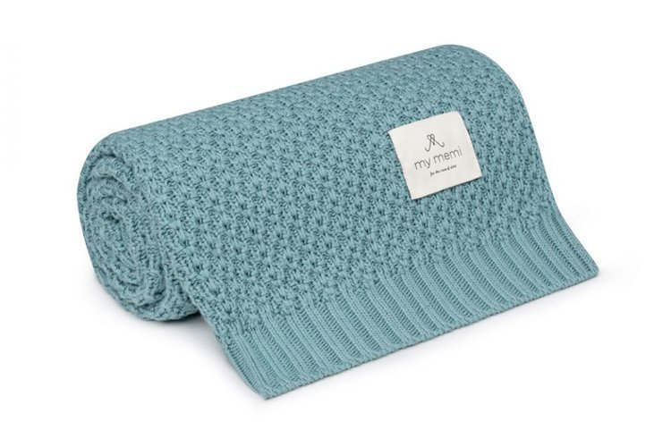 MEMI Bambusowy kocyk teal 80x100 - chain 63602-uniw