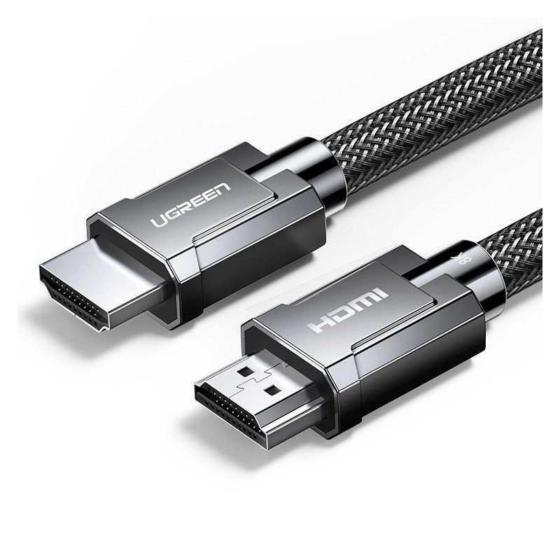Kabel HDMI 2.1 UGREEN 8K 60 Hz / 4K 120 Hz 3D 48 Gbps HDR VRR QMS ALLM eARC QFT, 1.5 m