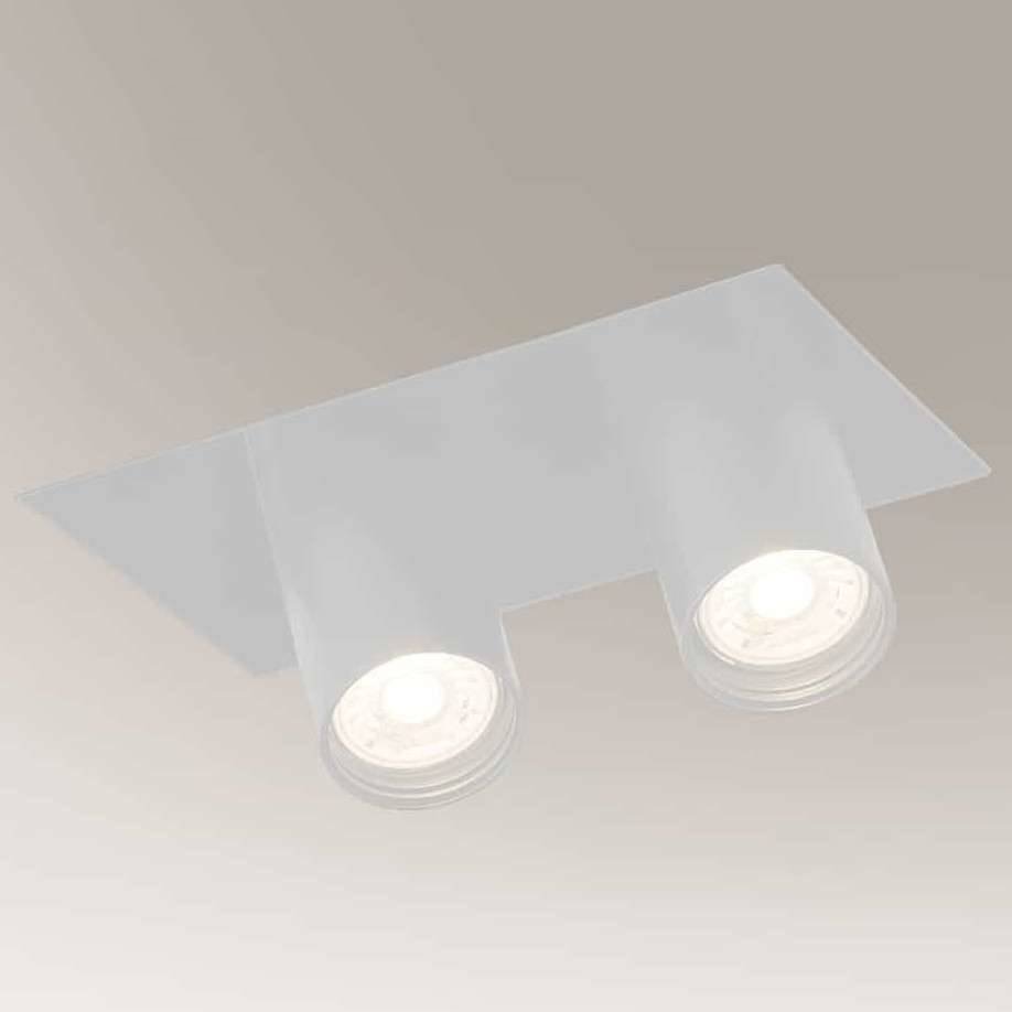Shilo Industrialna LAMPA sufitowa YAMATO 7803 prostokątna OPRAWA metalowy WPUST tuby regulowane białe 7803