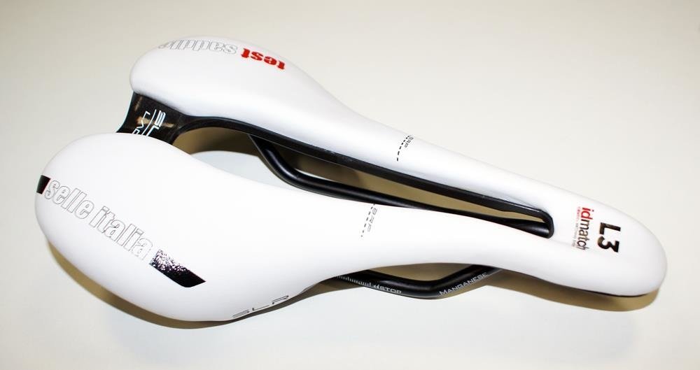 Siodło SELLE ITALIA SLR LADY BOOST TM SUPERFLOW L (id match - L3) manganese tube 7, białe, testowe (NEW)