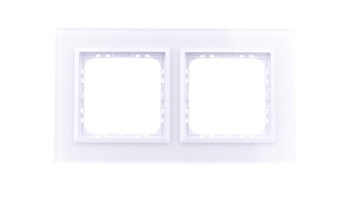LEDart 2-krotna, pozioma i pionowa - Ospel SONATA R-2RGC/31/00, białe szkło, grubość 4 mm