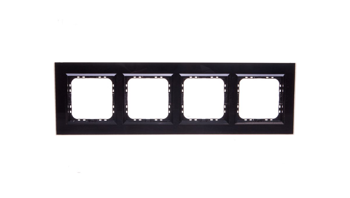 LEDart 4-krotna, pozioma i pionowa - Ospel SONATA R-4RGC/32/25, czarne szkło, grubość 4 mm