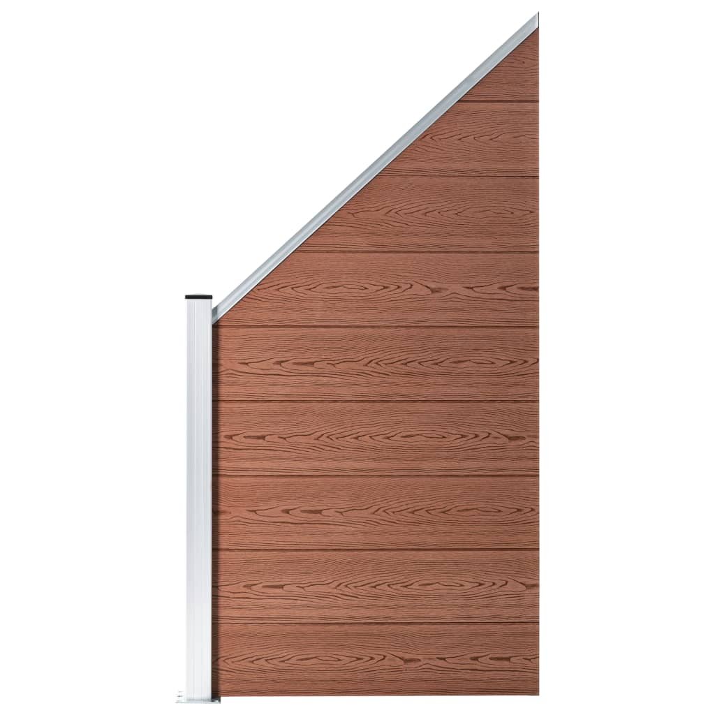 vidaxl Panel ogrodzeniowy WPC 90 x (100-180) cm, brązowy 49070