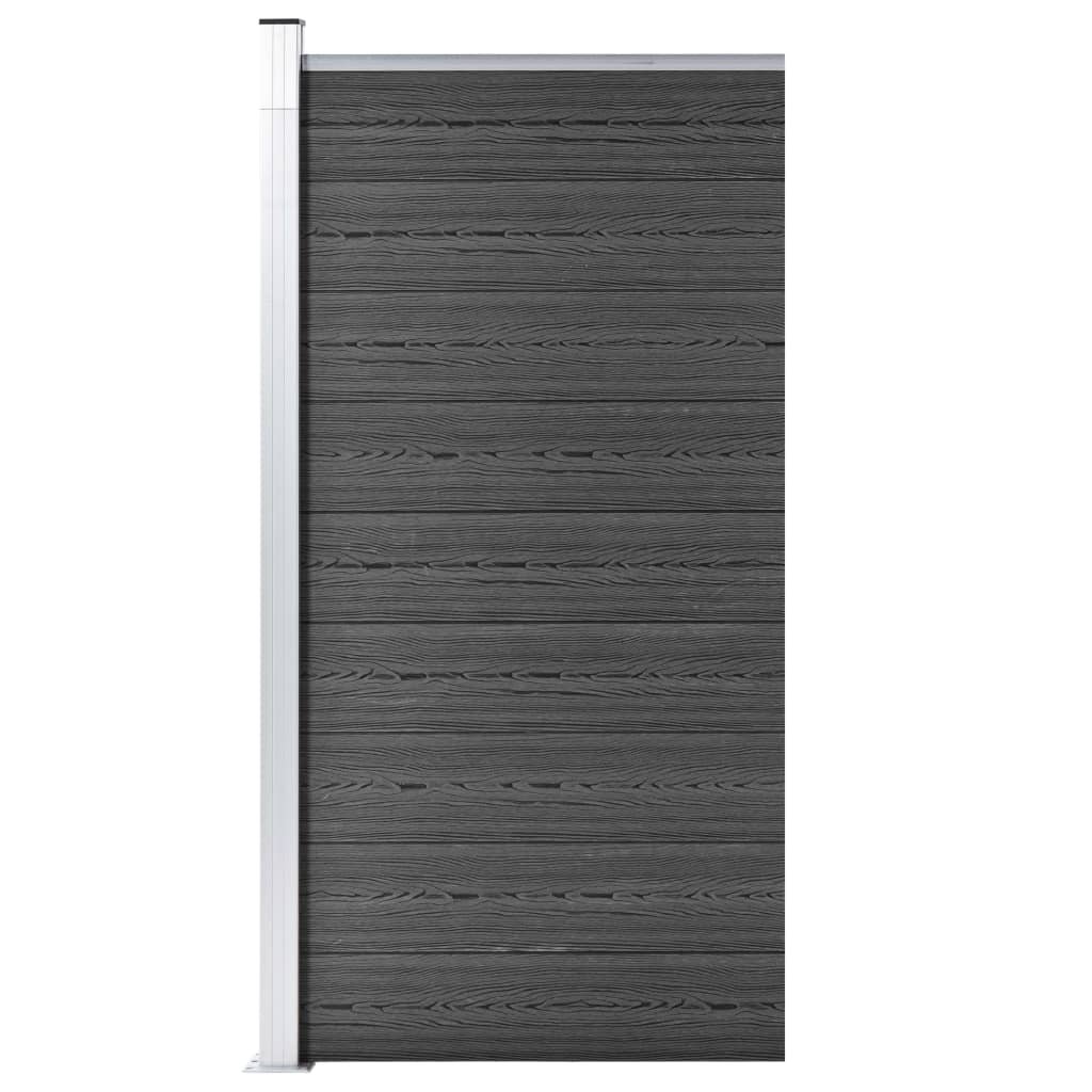 vidaxl Panel ogrodzeniowy z WPC, 95x186 cm, czarny! 148979