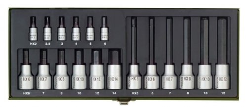 Proxxon Industrial Zestaw nasadek imbusowych Industrial 1/2) i 1/4) 18 elem