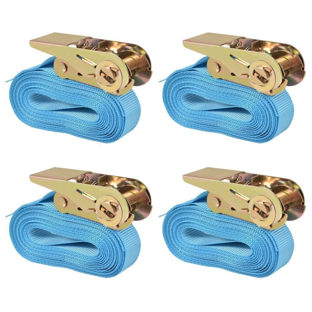 vidaXL Pasy transportowe z zapadkami, 4 szt, 0,8 T, 6m x 25mm vidaXL