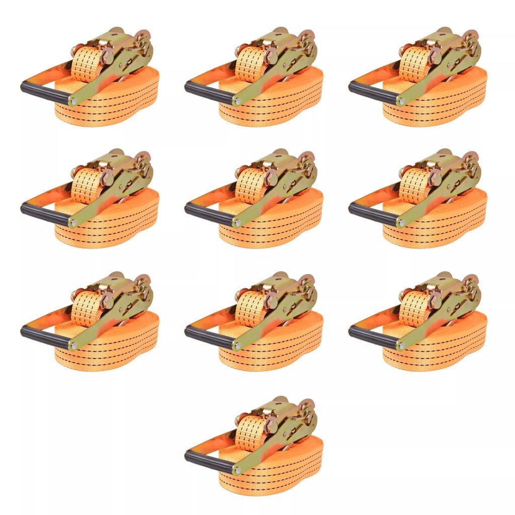 vidaXL Pasy transportowe z grzechotkami, 10 szt., 4 T, 8 m x 50 mm vidaXL