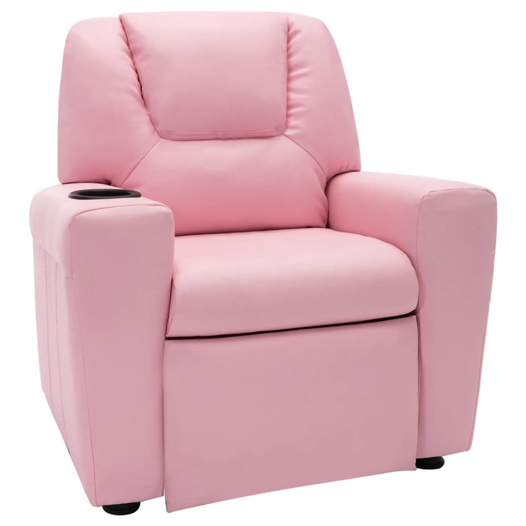 vidaXL Lumarko Fotel rozkładany, obity sztuczną skórą, różowy 324044