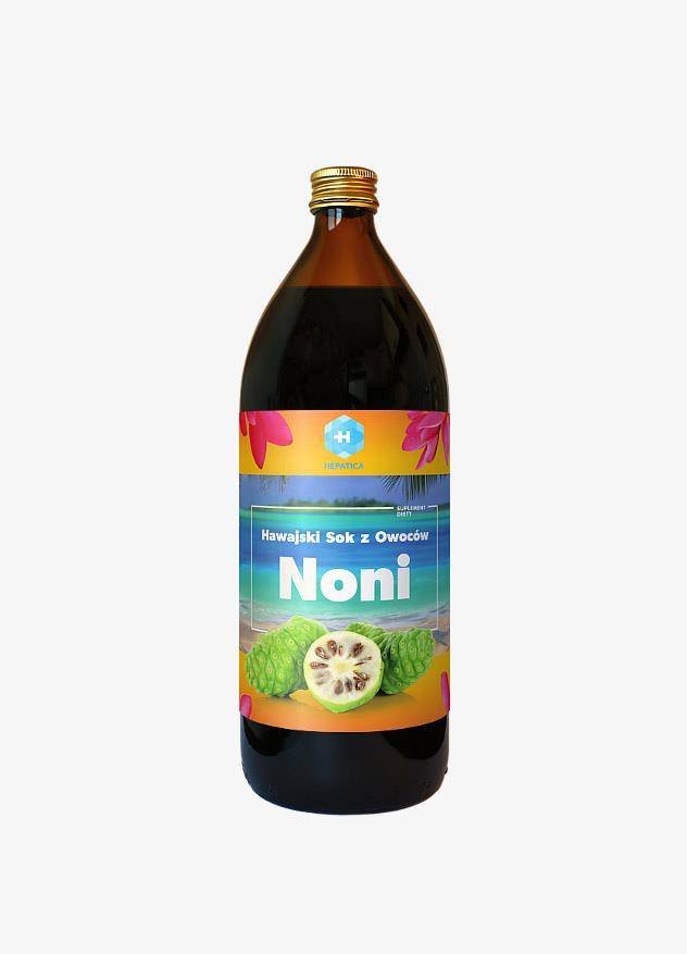 Hepatica Noni sok 100% ekologiczny Hawajski sok z owoców NONI Morwa indyjska Morinda citrifolia 1000 ml HEP14