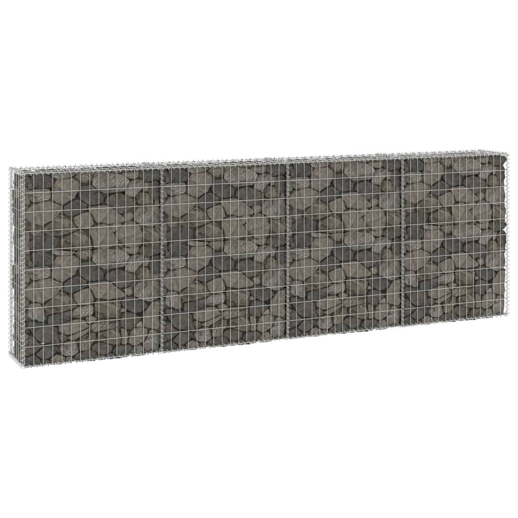 vidaxl Ściana gabionowa z pokrywami, galwanizowana stal, 300x30x100 cm 147821