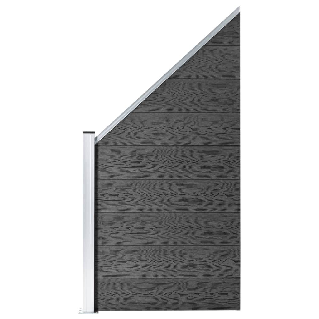 shumee Panel ogrodzeniowy WPC 95x(105 180) cm czarny