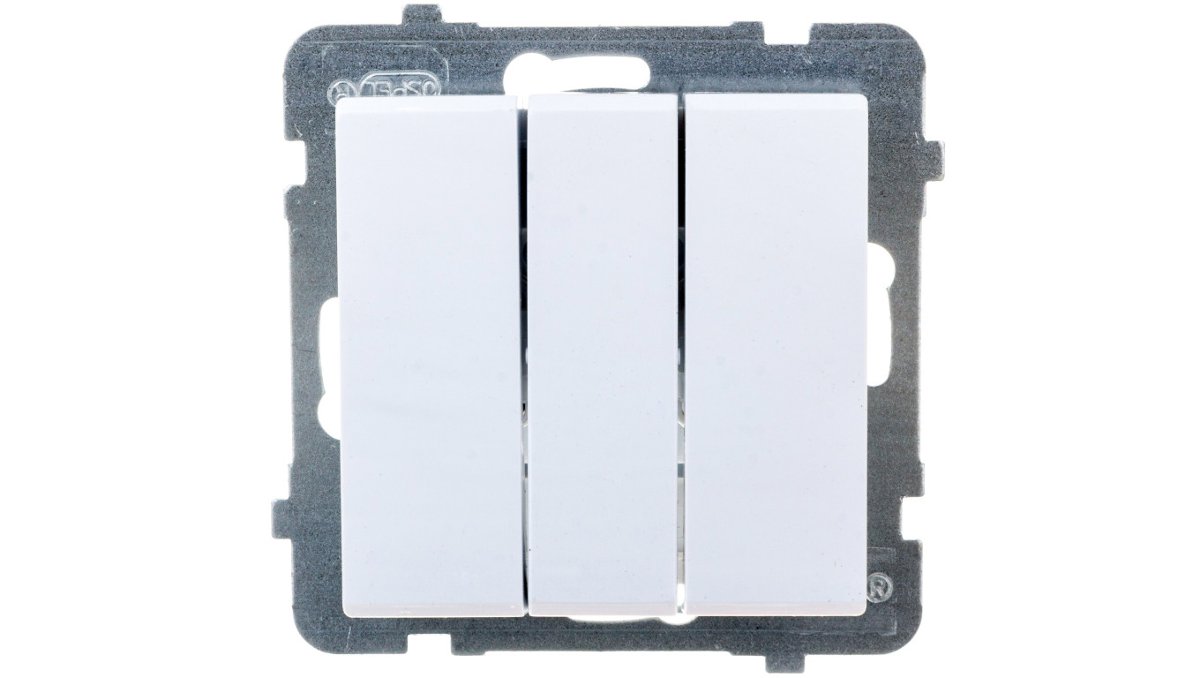 Ospel Łšcznik potrójny, SONATA ŁP-13R/m/00, bez ramki, kolor biały