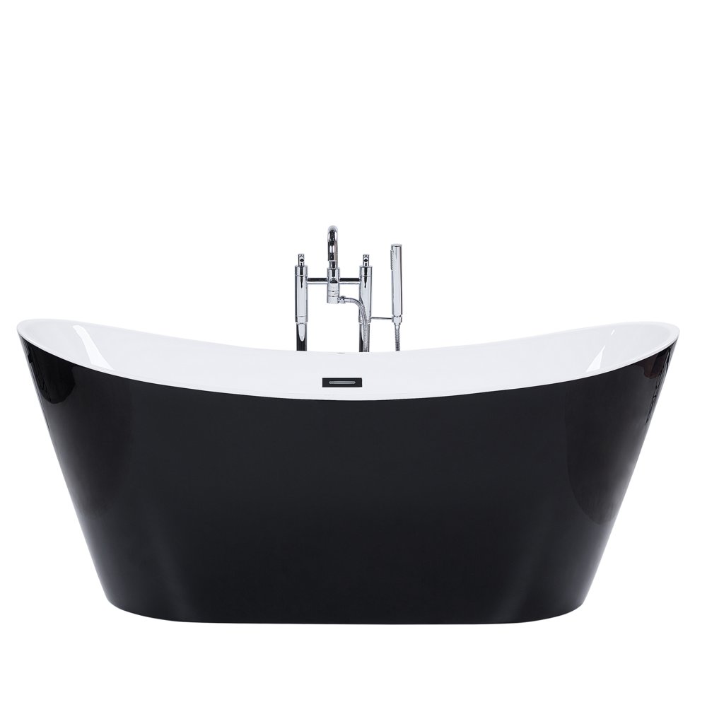 Beliani Wanna wolnostojąca 160 x 76 cm czarna ANTIGUA