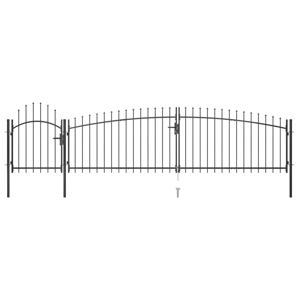 VidaXL Brama ogrodzeniowa z grotami, 5 x 1,5 m, czarna 146322        VidaXL VidaXL