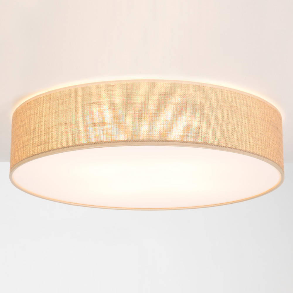 Britop Sufitowa LAMPA skandynawska JUTE 47925802 okrągła OPRAWA plafon abażurowy loftowy beżowy