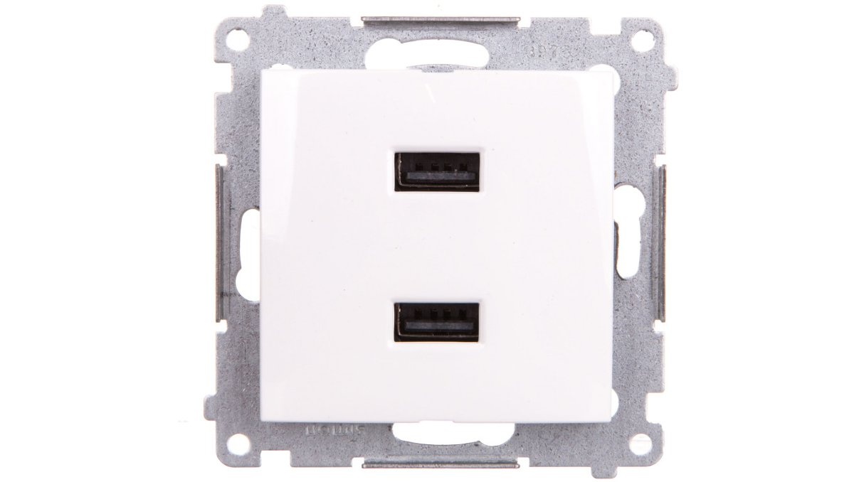 Фото - Розетка Kontakt Simon 54 Ładowarka 2xUSB 2.1A 5V/DC biała DC2USB.01/11 