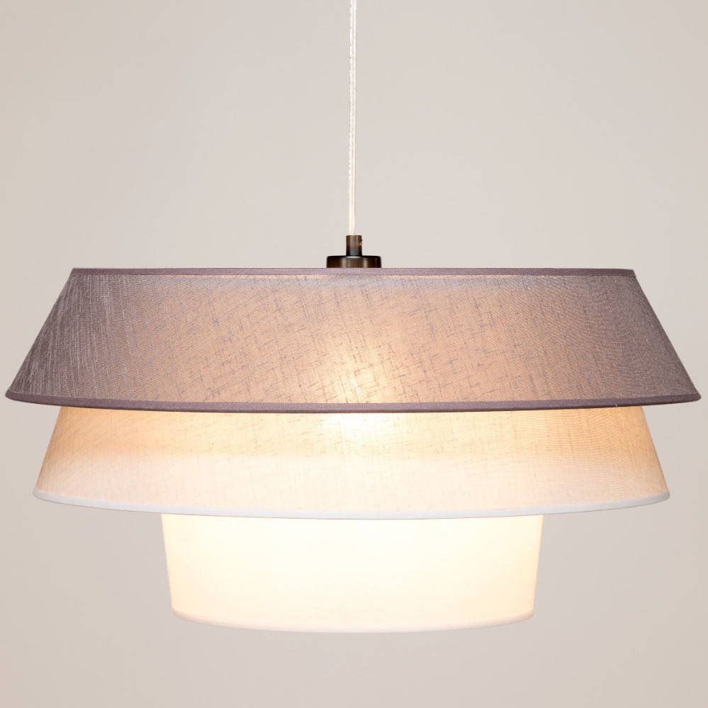 Britop Wisząca LAMPA loft AMAR 160960104 abażurowa OPRAWA zwis okrągły czarny szary