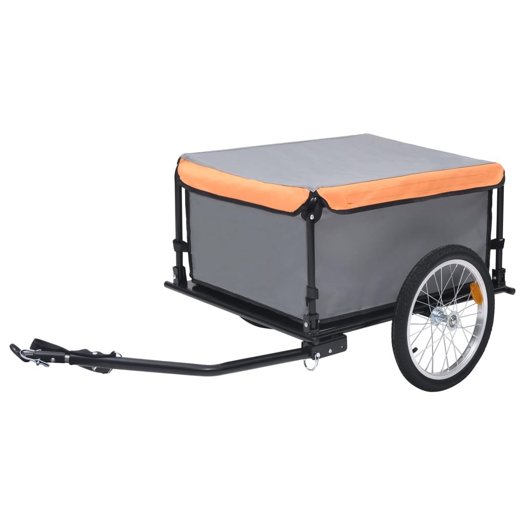 vidaXL Transportowa przyczepa rowerowa szaro-pomarańczowa 65 kg 92591