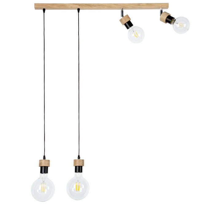 Britop LAMPA wisząca CLARTE 32749474 drewniana OPRAWA loftowy ZWIS belka czarna drewno