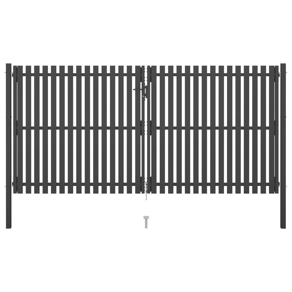 VidaXL Brama ogrodzeniowa, stalowa, 4 x 2,25 m, antracytowa 146337        VidaXL VidaXL