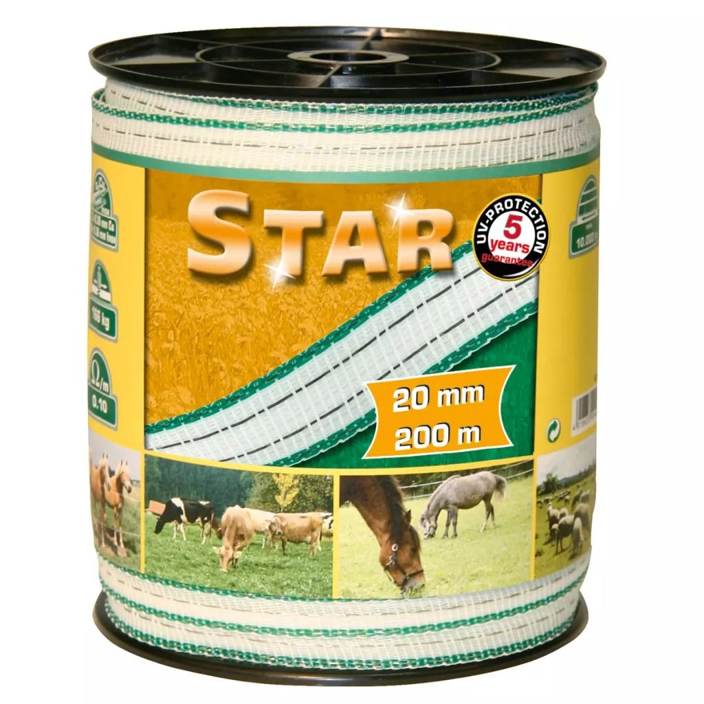 Kerbl Elektryczna taśma ogrodzeniowa Star, PE, 200 m, 20 mm, 441502 Kerbl