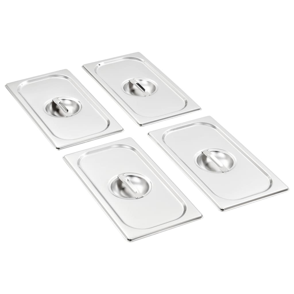 vidaXL vidaXL Pokrywy do tac gastronomicznych, 4 szt., GN 1/3 325x176 mm