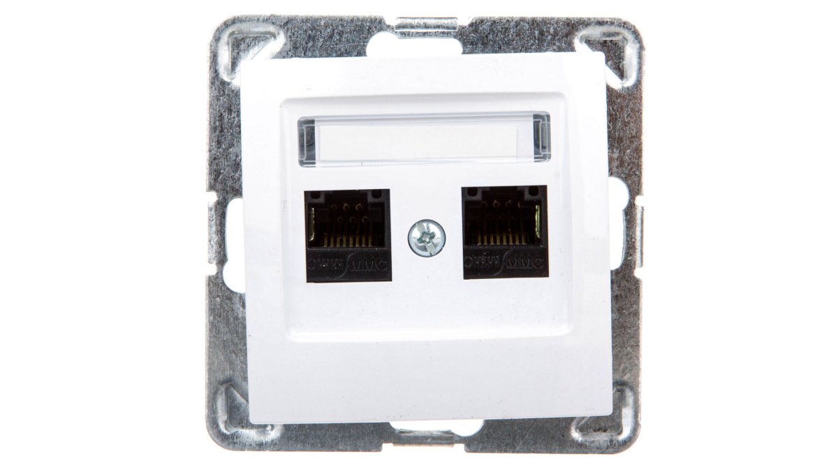 LEDart komputerowe podwójne RJ45 kat.5e, bez ramki - Ospel Impresja GPK-2Y/K/m/00, kolor biały