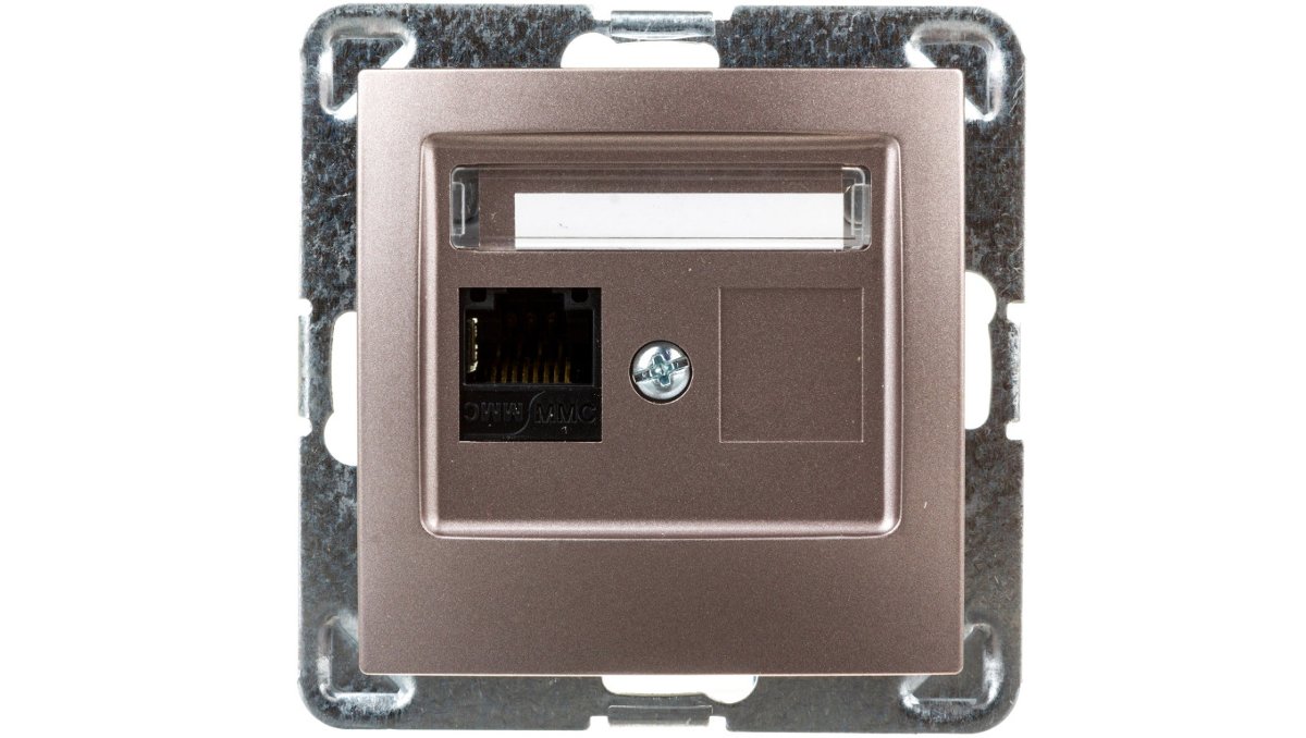 LEDart komputerowe pojedyncze RJ45 kat.5e, bez ramki - Ospel Impresja GPK-1Y/K/m/23, kolor tytan