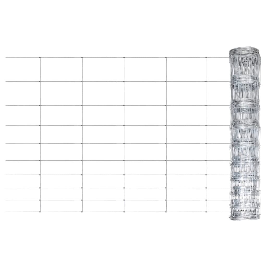 vidaxl Siatka ogrodzeniowa, galwanizowana stal, 50x1,5 m, srebrna! 149488